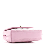 Caviar Quilted Coco Handle Clutch With Chain Pink