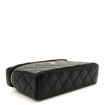 Caviar Quilted Top Handle Slim Vanity With Chain Black
