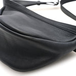 Grained Calfskin Small Slouchy Banana Bag Black