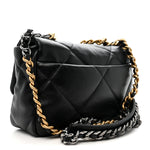 Lambskin Quilted Medium Chanel 19 Flap Black