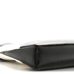Shiny Crumpled Calfskin Quilted Nano 31 Shopping Bag White Black