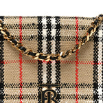 BURBERRY Calfskin Boucle Check Medium Lola Chain Bag Archive Beige