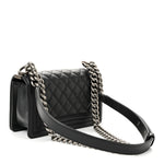 Caviar Quilted Small Boy Flap Black