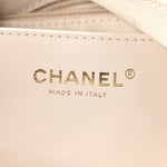 Shiny Lambskin Quilted Trendy Pockets Hobo White