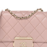 Sheepskin Quilted Beauty Lock Flap Pink