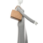 Caviar Quilted Medallion Tote Beige