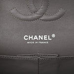 Caviar Quilted Medium Double Flap Grey