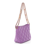 Lambskin Quilted Small Pick Me Up Hobo Purple