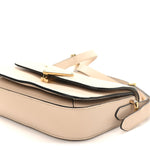 Box Calfskin Triangle Embleme Flap Shoulder Bag Sabbia
