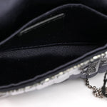 Sequin Paillettes Shiny Nappa Sex and the City Nano Maxi Buckle Baguette Charm Blue
