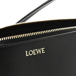 Shiny Calfskin Puzzle Fold Pouch Black
