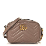Calfskin Matelasse Mini GG Marmont Chain Shoulder Bag Porcelain Rose