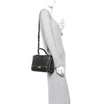 Calfskin Small Money Top Handle Handbag Brown