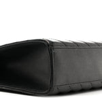 Grain De Poudre Matelasse Chevron Large Monogram Satchel Black