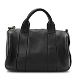 Pebbled Lambskin Rocco Black Pale Gold Hardware