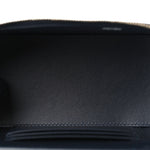 Denim Quilted Vanity Case With Chain Dark Blue
