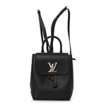 Calfskin Lockme Mini Backpack Black