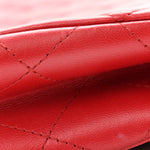 Lambskin Quilted Clutch With Chain Flap Red