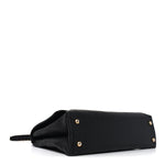 Caviar Diamond Stitched Top Handle Flap Black