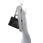 Caviar Small Studded Deauville Tote Black