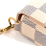 Damier Azur Pochette Felicie Chain Wallet Rose Ballerine