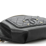 Caviar Quilted Filigree Waist Bag Black