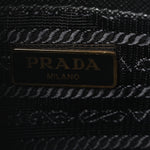 Nylon Vela Saffiano Double Zip Crossbody Black