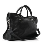 Chevre Silver Metallic Edge Hardware City Black