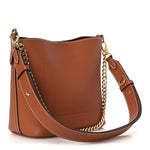 Calfskin Lock and Walk Bucket Cognac