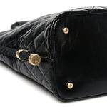 Crumpled Calfskin En Vogue Rope Hobo Bag Black