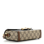 GG Supreme Monogram Mini Horsebit 1955 Shoulder Bag Beige Brown Sugar