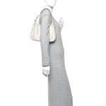 Ancora Calfskin Web Small Jackie Shoulder Bag Light Grey