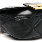 Calfskin Quilted Medusa Small Top Handle Shoulder Bag Black