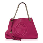 Cellarius Calfskin Medium Soho Chain Shoulder Bag Bright Bouganville