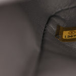 Caviar Quilted Medium Double Flap Grey