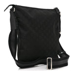 Nylon Monogram Small Flat Messenger Bag Black