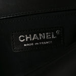 Calfskin Pleated Medium Boy Flap Black