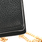 Dollar Calfskin Mini GG Marmont Chain Wallet Black