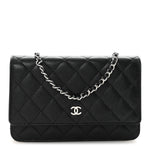 Caviar Quilted Wallet on Chain WOC Black