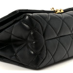 Lambskin Quilted Medium Color Match Flap Black