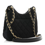 Jersey Quilted Small Wavy CC Hobo Black