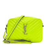Patent Calfskin Matelasse Monogram Lou Camera Bag Neon Yellow