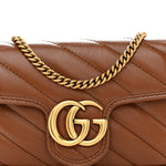 Azalea Calfskin Matelasse Diagonal Super Mini GG Marmont Shoulder Bag Cuir