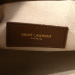 Shearling Suede Monogram Joe Nano Bucket Bag Dark Cigar Natural Beige