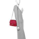 Suede Quilted Whipstitch Flap Red