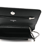 Caviar Quilted Crystal Star Wallet On Chain Black