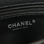 Caviar Lizard Embossed Quilted Small Coco Handle Flap Black