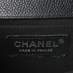 Caviar Chevron Quilted Medium Boy Flap Black