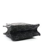 Denim Cuoio Harness GG Monogram Mini Ophidia Tote Bag Black Medium Grey