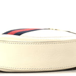 Textured Calfskin Web Mini Ophidia Round Shoulder Bag Mystic White